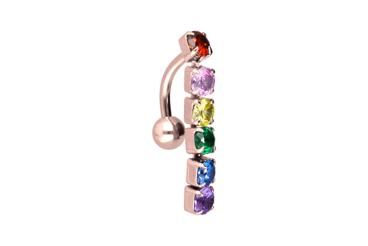 Chirurgenstahl Bananabell Piercing BUNTE KRISTALLKETTE